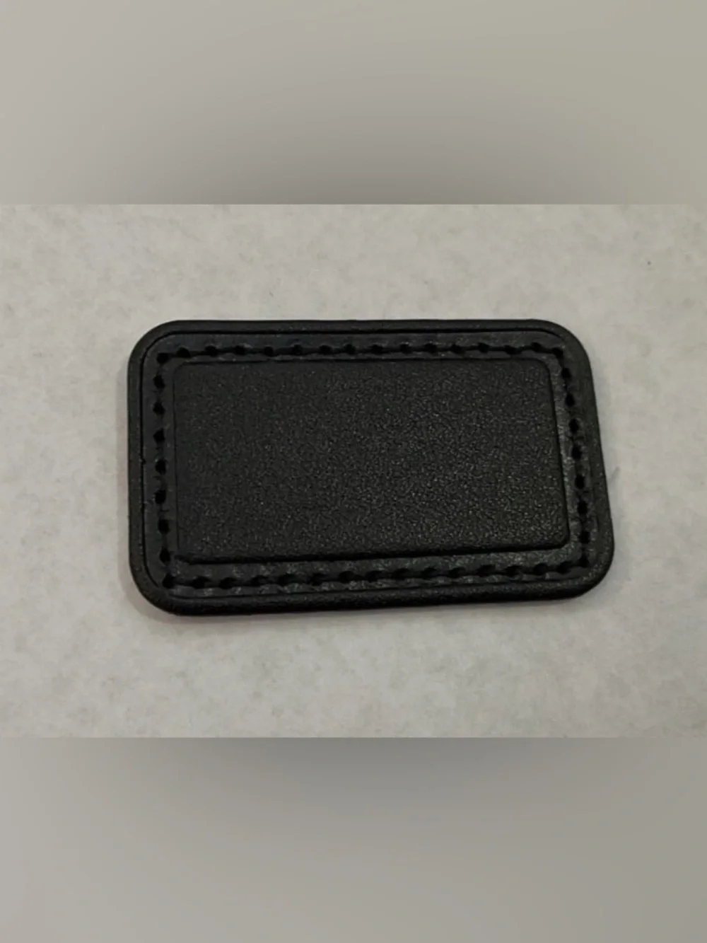 NEW Tumi Large 2-1/4” x 1-3/8” Leather Monogram Patch - CLASSIC SOLID BLACK